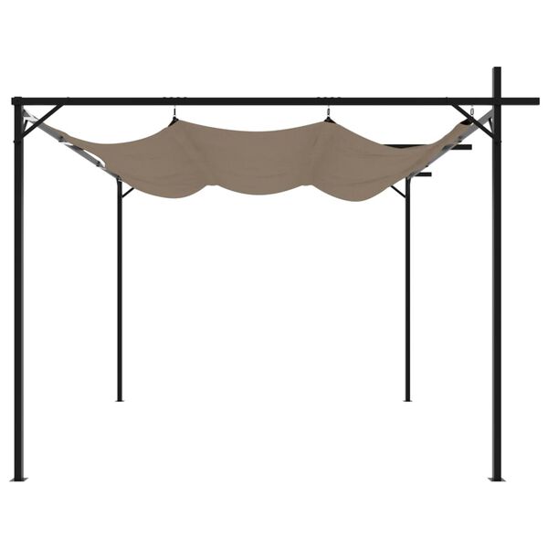 vidaXL Pergola sisäänvedettävä katto taupe 295x292x230 cm