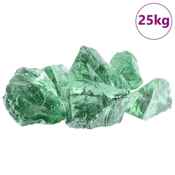 vidaXL Puutarhakivet Vaalean vihre&auml; 12 cm Lasi