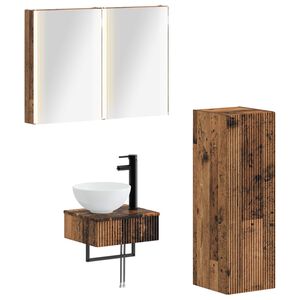 vidaXL Kylpyhuoneen kaappisetti 4 pcs Vanha puu 43 x 11,5 x 60,5 cm