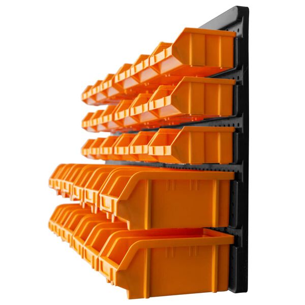 vidaXL 32-osainen Säilytyslokerosarja seinäpaneeleilla punamusta