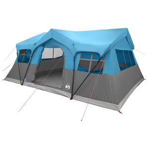 vidaXL Perhe Teltta 487 x 340 x 216 cm Sininen Polyesteri ja ter&auml;s