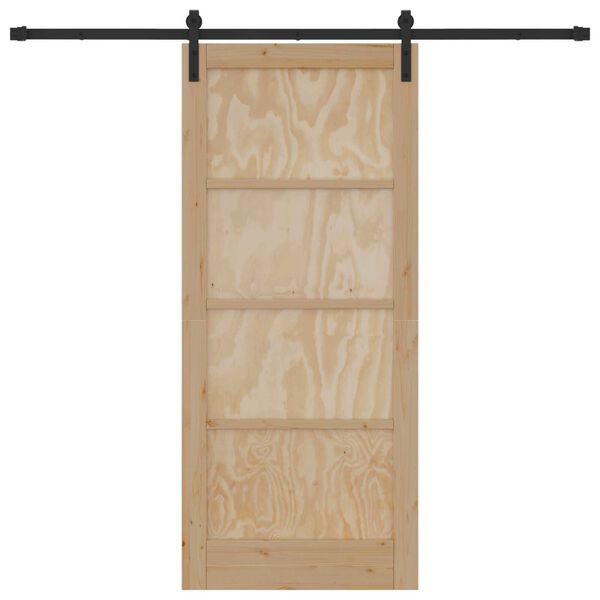 vidaXL Liukuovi Ruskea 86 x 198,5 cm Massiivinen m&auml;nty