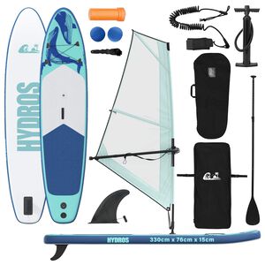 vidaXL Ilmat&auml;ytteinen SUP-lauta purjeella HYDROS 330 x 76 x 15 cm