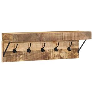 vidaXL Takkihylly Ruskea 73 x 19 x 23 cm T&auml;ysi Mangopuu