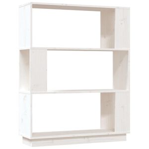 vidaXL Kirjahylly/tilanjakaja valkoinen 80x25x101 cm t&auml;ysi m&auml;nty
