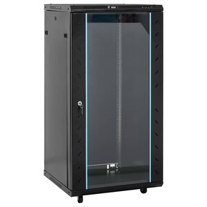 vidaXL 22U Verkkolaitekaappi 19" IP20 musta 60x60x120 cm