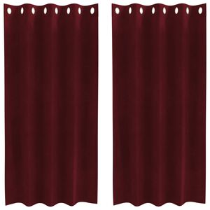 vidaXL Pimennysverhot 2 pcs Viininpunainen 140 x 175 cm Sametti