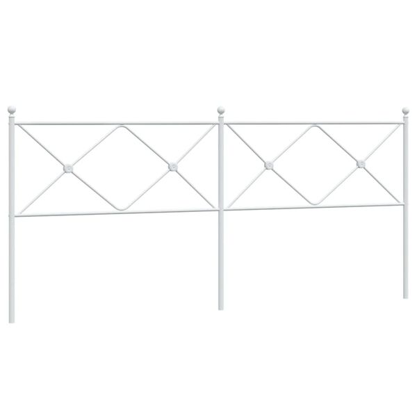 vidaXL Metallinen s&auml;ngynp&auml;&auml;ty valkoinen 193 cm