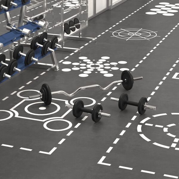 vidaXL Painonnostotanko ja käsipainosarja 30 kg valurauta