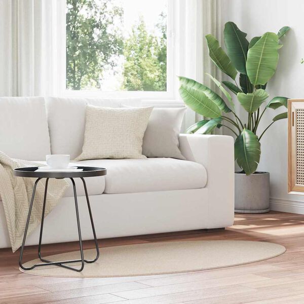 vidaXL Alue matot Ovaali HUARTE Beige 80 x 150 cm 100% polyesteri