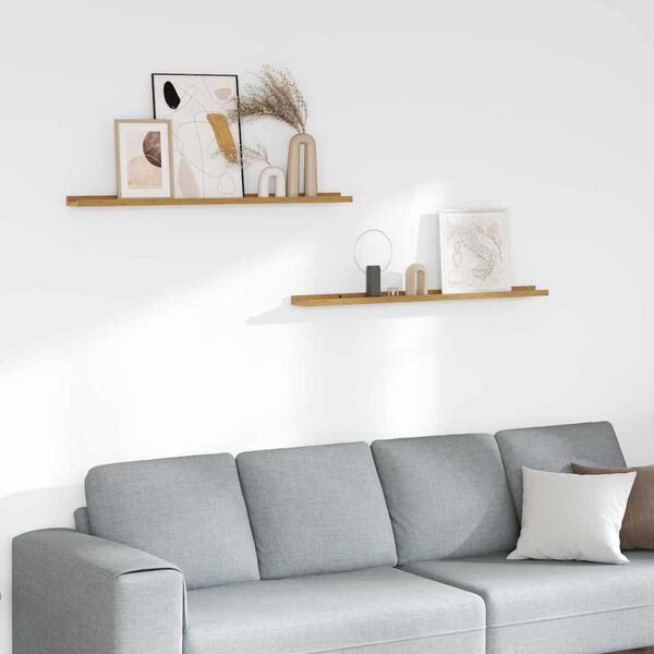 vidaXL Sein&auml;hylly hyllyll&auml; 2 pcs Beige 100 x 9 x 3 cm Tekninen puu