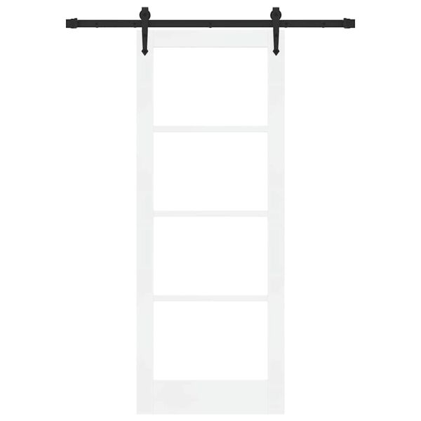 vidaXL Liukuovi ORKDAL Valkoinen 78 x 202 cm Täysi mänty ja lasi