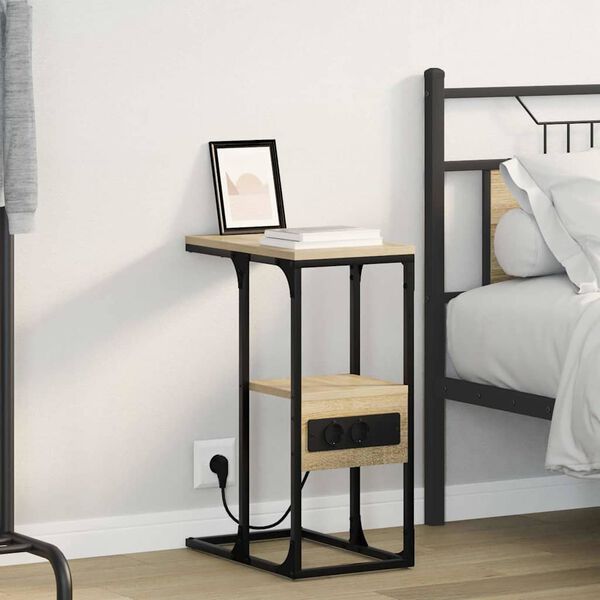 vidaXL Y&ouml;p&ouml;yt&auml;kaappi Sonoma tammi 41.5 x 26 x 60.5 cm Tekninen puu