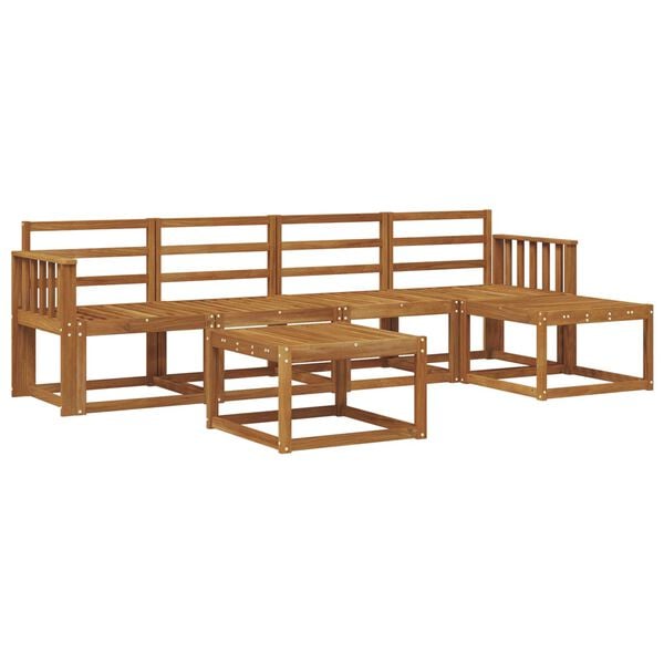 vidaXL Ulkosohvakokoelma 6 pcs Luonnollinen Tihe&auml; akasiapuu