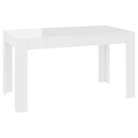 vidaXL Ruokapöytä korkeakiilto valkoinen 140x74,5x76 cm lastulevy