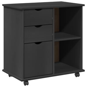 vidaXL Rullaava kaappi 63,5 x 39 x 65,5 cm Massiivinen m&auml;nty Harmaa