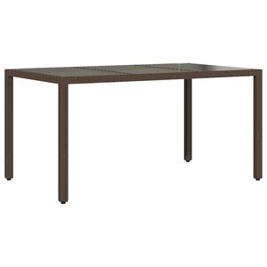 vidaXL Puutarhap&ouml;yt&auml; lasip&ouml;yt&auml;levy ruskea 150x90x75 cm polyrottinki