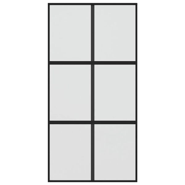 vidaXL Liukuovi musta 102,5x205 cm karkaistu lasi ja alumiini
