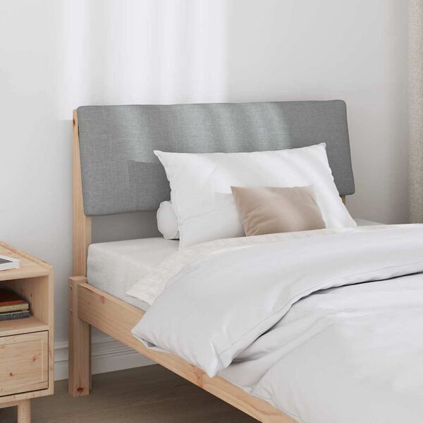 vidaXL Verhoiltu sängynpääty Vaaleanharmaa 100 cm Massiivinen mänty