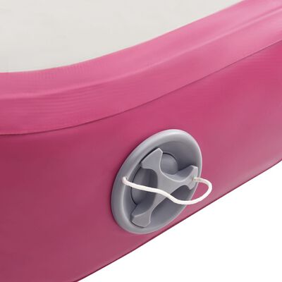 vidaXL Täytettävä voimistelumatto pumpulla 400x100x20 cm PVC pinkki