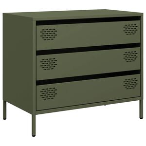 vidaXL senkki oliivinvihre&auml; 68x39x58,5 cm kylm&auml;valssattu ter&auml;s