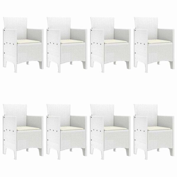 vidaXL Piharuokailu setti 9 pcs Valkoinen Polypropeeni