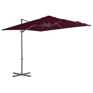 vidaXL Aurinkovarjo cantilever ter&auml;stolpalla 250x250 cm punainen