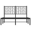 vidaXL Metallinen sängynrunko päädyllä musta 120x190 cm