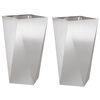 vidaXL Kukkalaatikko 2 pcs Hopea 40 x 40 x 75 cm Ruostumaton ter&auml;s