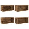 vidaXL CD-s&auml;ilytyshylly 4 kpl Vanha puu 40 x 17 x 17 cm Tekninen puu