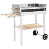 vidaXL XXL BBQ-vaunuhiiligrilli ruostumaton ter&auml;s 2 hyllyll&auml;