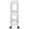 vidaXL 3-tasoinen Säilytysvaunu hopea ja valkoinen alumiini