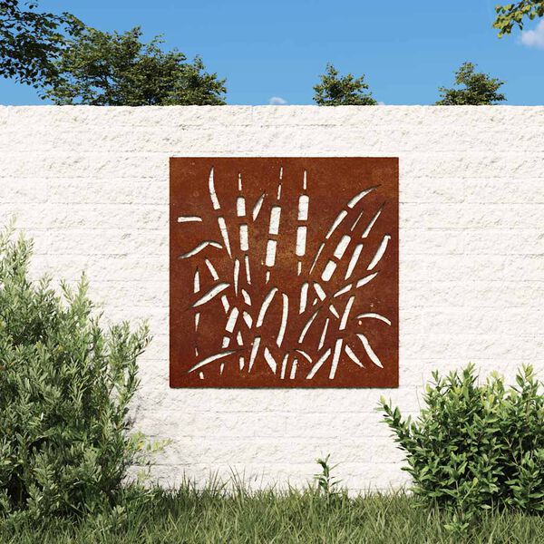 vidaXL Puutarhasein&auml;koriste 55x55 cm corten ter&auml;s ruohokuvio