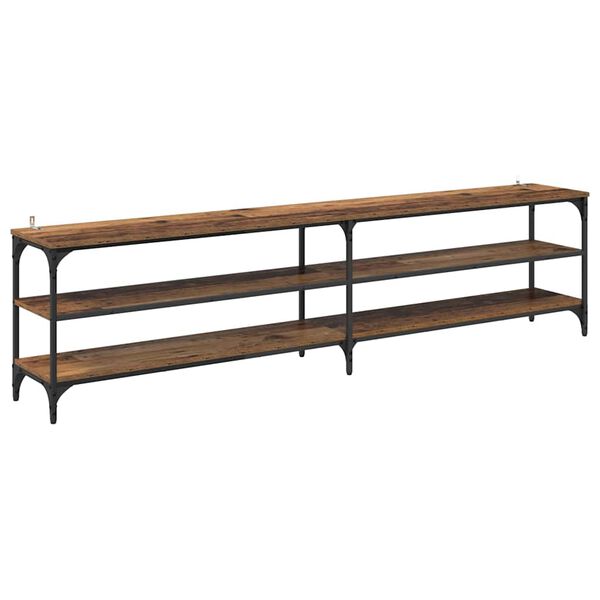 vidaXL TV-kaappi Vanha Puu 200 x 30 x 50 cm Hienosahattu puu ja rauta