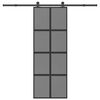 vidaXL liukuovi laitteistosarjalla 76x205 cm karkaistu lasi alumiini