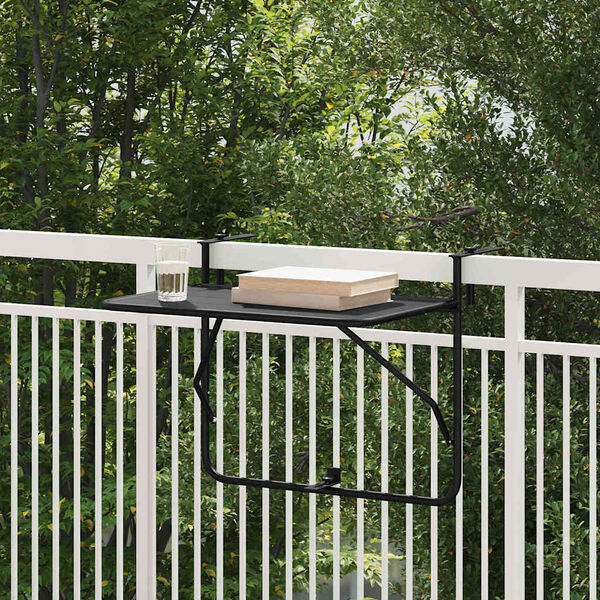 vidaXL Ripustettava parvekepöytä Musta 60 x 39 x 65 cm Teräs