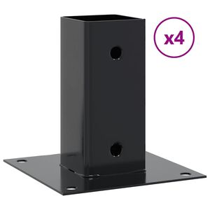 vidaXL Pylv&auml;iden pohjat neli&ouml; 4 kpl 71x71 mm jauhemaalattu ter&auml;s