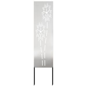 vidaXL Puutarhan yksityisyyden verho Viivakuvio Hopea 32 x 140 cm