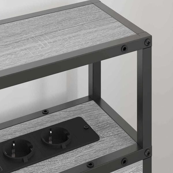 vidaXL S&auml;ilytysp&auml;&auml;ty hyllyll&auml; Harmaa sonoma 100 cm Tekninen puu