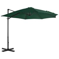 vidaXL Riippuva aurinkovarjo alumiinipylväällä 300 cm vihreä