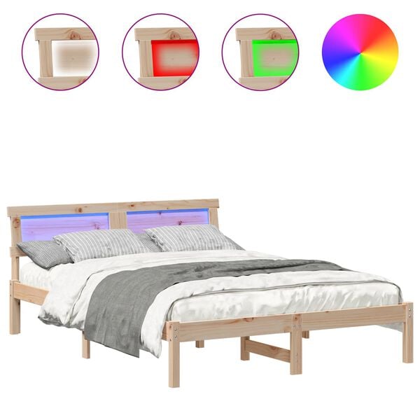 vidaXL S&auml;ngyn runko p&auml;&auml;tyll&auml; Ruskea 140 x 190 cm Massiivinen m&auml;nty