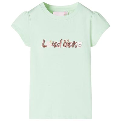 Lasten holkkihihainen T-paita vaaleanvihreä 92
