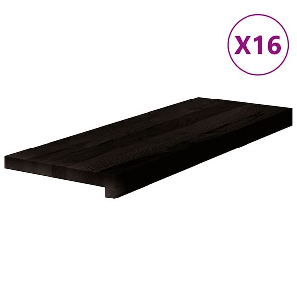 vidaXL Askelmat 16 kpl tummanruskea 70x25x2 cm täysi tammi