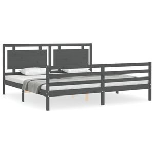 vidaXL S&auml;ngynrunko p&auml;&auml;dyll&auml; harmaa 200x200 cm t&auml;ysi puu