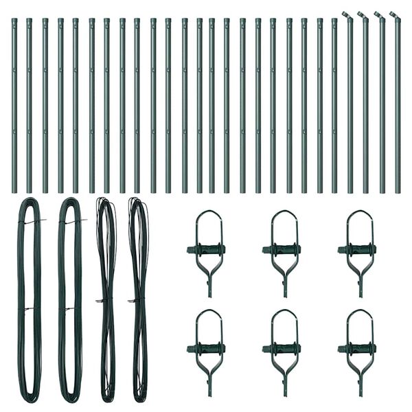 vidaXL Aitalatu Muut 26 pcs Vihreä 3,2 x 3,2 x 120 cm Teräs