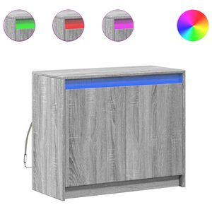 vidaXL Senkki LED-valoilla harmaa Sonoma 72x34x61 cm tekninen puu