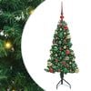 vidaXL Nurkkateko joulupuu jalustalla Vihre&auml; 120 cm PVC ja metalli