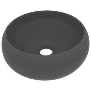 vidaXL Ylellinen pesuallas py&ouml;re&auml; matta tummanharmaa 40x15 cm keraami