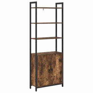 vidaXL Kirjahylly 6 tasoa 60 x 24 x 161 cm Tekninen puu Savup&auml;hkin&auml;