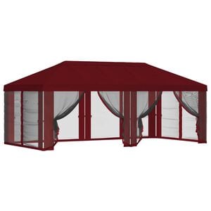 vidaXL Gazebo-peite sivuseinill&auml; 6 x 3 m Burgundi Polyesteri 190